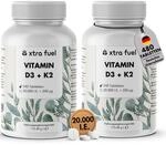 Vitamin D3 K2 20000 IE + Vitamin K2-MK7 99,7+% All-Trans - 480 Tabletten -