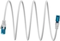 goobay Ultraflexibles LAN Kabel 15m - CAT 6A Patchkabel U/UTP - Weiss, Kupferleiter,