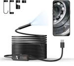 Technaxx USB-C Endoskopkamera TX-386 &ndash; Inspektionskamera mit Licht, 5 m halbstarres