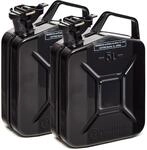 BW&reg; Benzinkanister Metall 2x 5 Liter - Kraftstoffkanister Schwarz - RAL 9005 -