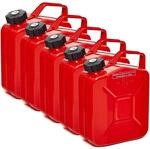 BW&reg; Benzinkanister Metall 5x 5 Liter mit Schraubverschluss -...