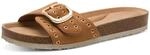 Tamaris Damen Fu&szlig;bett Pantolette mit Trichterabsatz, braun, 41 EU
