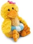 NICI Kuscheltier Ente Pooline 18cm mit Schwimmreifen - gelb - Stofftier aus weichem