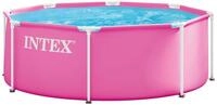 INTEX Metal Frame Pool rund Aufstellpool (2,44x0,76 m), Rundpool Volumen 2483 L, Rosa