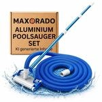 Poolsauger Bodensauger Alu D&uuml;se mit Schlauch + 2,4m Teleskopstange zur...
