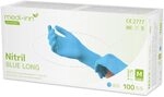 Medi-Inn+ Nitril blue long Einmalhandschuhe puderfrei (Menge: 100 St&uuml;ck,...