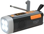Adler AD 1920 Notfallradio mit Solarpanel Handgenerator und Powerbank 4500mAh FM AM