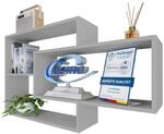 TRAUMM&Ouml;BEL Wandregal Silbergrau B&uuml;cherregal Holz H&auml;ngeregal Schweberegal f&uuml;r