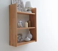 TiCAA Wandregal, H&auml;ngeregal Buche Massivholz Natur, B&uuml;cherregal 20 cm Tief,