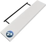 Casaria&reg; 2X Wandregal Holz Wei&szlig; Regal mit Halterung 15kg Tragkraft H&auml;ngeregal