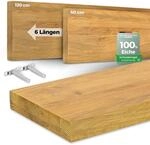 holz4home&reg; Wandregal ohne Baumkante 70 cm L&auml;nge, Natur Ge&ouml;lt I Schweberegal