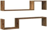 vidaXL Wandregale 2 STK. Altholz-Optik 100x15x20 cm Holzwerkstoff, Schweberegal,