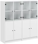 vidaXL B&uuml;cherschrank mit T&uuml;ren, B&uuml;cherregal mit Stauraum, Standregal f&uuml;r