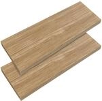 Casaria&reg; 2X Wandregal Holz Eiche Regal mit Halterung 15kg Tragkraft H&auml;ngeregal