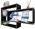 TRAUMM&Ouml;BEL Wandregal Karo Marmor Schwarz B&uuml;cherregal Holz H&auml;ngeregal...
