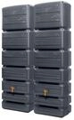 4rain Regentonne Wandtank Slim Wood Decor Set 700 Liter, Graphite Grey, 2X Slim 350L,