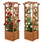 Melko Rankhilfe 2er Set Garten Pflanzkasten mit Rosenbogen Spalier Rosens&auml;ule