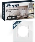 Kopp ATHENIS 1-fach Glas-Abdeckrahmen in Wei&szlig; - 99 x 99 mm - Rahmen f&uuml;r Steckdosen