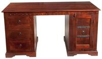 MASSIVMOEBEL24.DE | Oxford Schreibtisch Akazie 150x85x76, Farbe:Dunkelbraun...