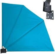 QUICK STAR Balkonf&auml;cher 115 x 115 cm Horizon Blue, Easy Mount Wandplatte,...