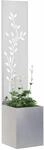 vidaXL Garten Sichtschutz-Leinwand Silber 32 x 32 x 150 cm Edelstahl, Dekorative