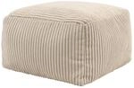 Icon Amara Hocker, Beige, Flauschiger Sitzsack Cord, Sitzpuff, Pouf Hocker mit