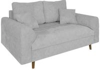 S-Style M&ouml;bel Sofa Couch 2 Sitzer Mit Kissen Holzf&uuml;&szlig;e Braun Freistehend...