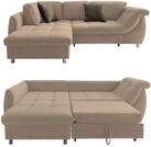 Ecksofa mit Schlaffunktion und Bettkasten B250/T190/H84 cm, Wellenunterfederung...