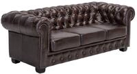Woodkings Chesterfield Sofa 3-Sitzer Echtleder antik Braun | Vintage, Federkern,