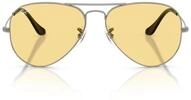Ray-Ban Aviator Sonnenbrille, gro&szlig;, Metall, f&uuml;r Herren, Blei/Gelb, 58 mm