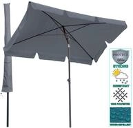 QUICK STAR Balkon Sonnenschirm 200x125cm Balkonschirm Rechteckig Knickbar Grau