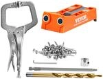 VEVOR 50 tlg. Pocket Hole Jig Kit Doppeltaschenloch mit Vierkantantriebsbit &