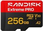 SANDISK Extreme PRO microSDXC 256 GB, UHS-I-Karte + SD Adapter (bis zu 250 MB/s