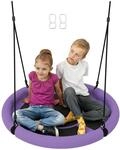 AIYAPLAY Nestschaukel &Oslash;98 cm Tellerschaukel H&ouml;henverstellbare Gartenschaukel...