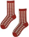 Hudson Damen Socken Check gemustert Burnt red 0973 39-42