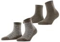 ESPRIT Damen Socken Heart Pattern Multipack W Sso Baumwolle gemustert 2 Paar, Braun