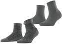 ESPRIT Damen Socken Heart Pattern Multipack W Sso Baumwolle gemustert 2 Paar, Grau