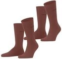 ESPRIT Herren Socken Basic Uni Multipack M So Baumwolle einfarbig 2 Paar, Braun