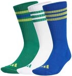 adidas Unisex 3STRIPES CUSHIONED SPORTSWEAR CREW SOCKS 3 PAIR PACK, bold green/bold