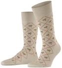 Burlington Herren Socken Bloomingday M So Baumwolle gemustert 1 Paar, Beige Zement