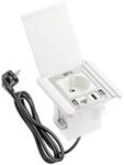 GTV - M&ouml;belsteckdose FLIP, Einbausteckdose, 1x French Steckdose, 2X USB A, 1x RJ45,