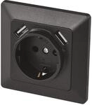 EMOS A6000.3 Unterputz-Steckdose mit 2X USB-Port Schuko, System 55