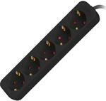 Lanberg Markensteckdosen Modell 5 Outlet SCHUKO SCHWARZ 3M Strip