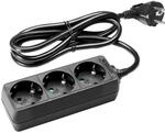Adam Hall Cables PDU 3 5M - Steckdosenleiste, 3-fach, ohne Schalter, schwarz, 5m