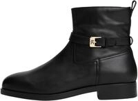 Tommy Hilfiger Damen Stiefeletten Buckle Riding aus Leder, Schwarz (Black), 36