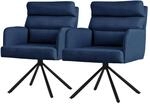 ML-Design Esszimmerst&uuml;hle drehbar 2er Set Dunkelblau, Wohnzimmerst&uuml;hle mit...