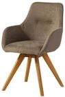 MASSIVMOEBEL24.DE | Tacoma Drehstuhl aus Massivholz in Taupe #12 100% Polyester...