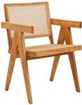 Beliani Stuhl Rattangeflecht Mahagoni Holz nat&uuml;rlich Heller Holzfarbton modern
