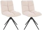 Home Deluxe - Esszimmerstuhl NODA - 2er Set, Farbe: Cord Creme - 360 Grad...