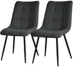ML-Design Esszimmerst&uuml;hle 2er Set Anthrazit, Wohnzimmerst&uuml;hle mit Stoffbezug &